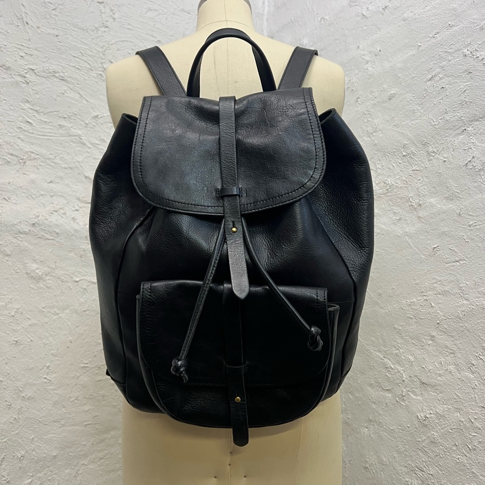 Madewell Transport Rucksack Leather Black Backpack Bag